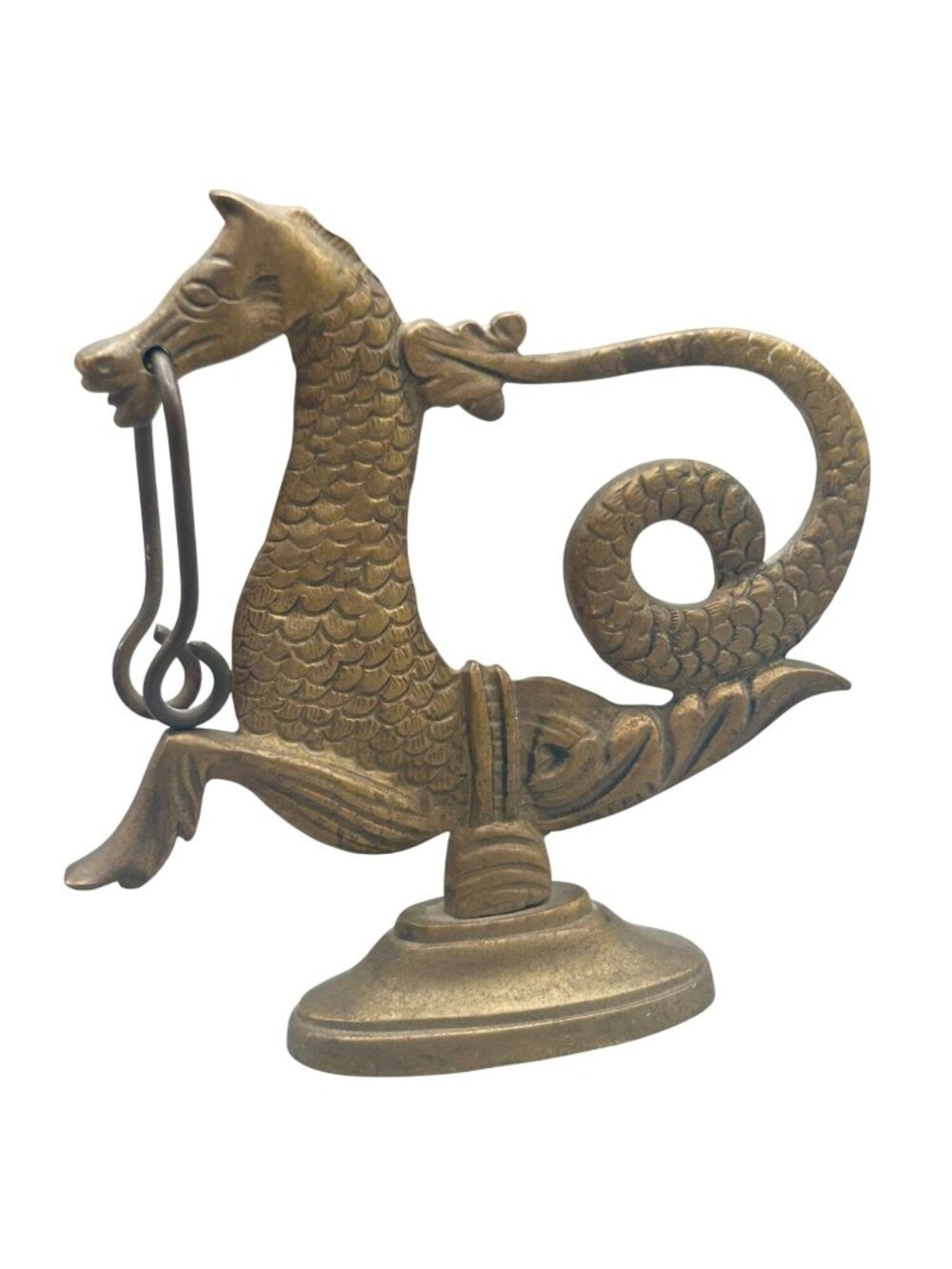 Vintage Solid Brass Venetian Seahorse Gondola Figure